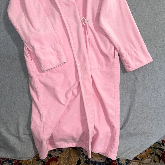 Victorias Secret Pink terricloth Long Wrap Robe Shawl Collar Button Closure M/L - Picture 3 of 16